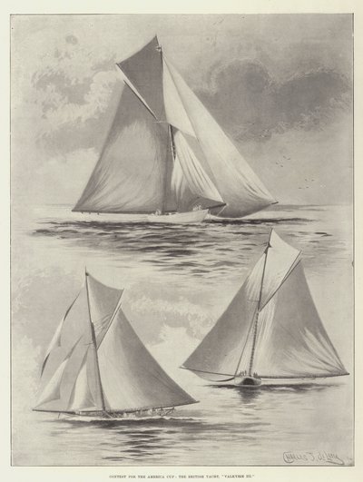 Concurso por la Copa América, el yate británico, Valkyrie III de Charles John de Lacy